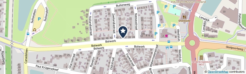 Kaartweergave Bolwerk 34 in Sas Van Gent