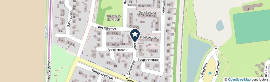 Kaartweergave Joostenstraat in Sas Van Gent