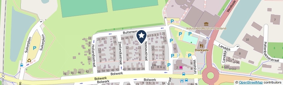 Kaartweergave Nassaustraat 13 in Sas Van Gent