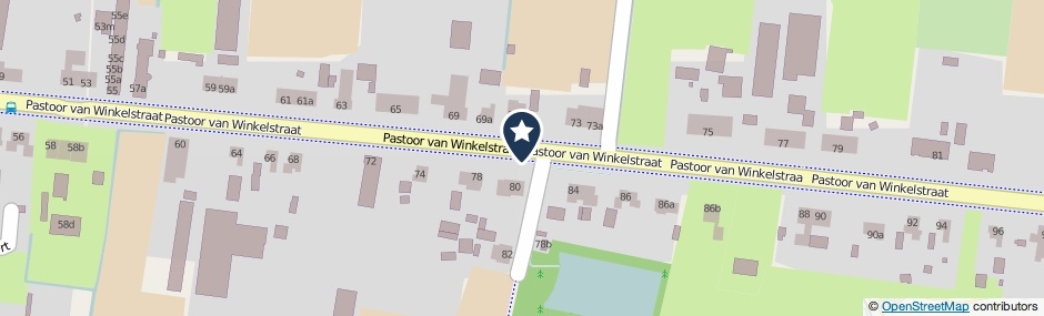 Kaartweergave Pastoor Van Winkelstraat in Schaijk