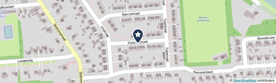 Kaartweergave Hyacintstraat in Scheemda