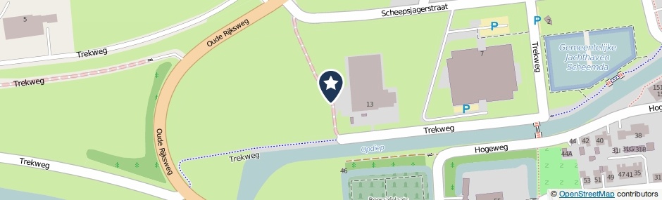Kaartweergave Trekweg in Scheemda