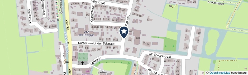 Kaartweergave Kerkweg in Schelluinen