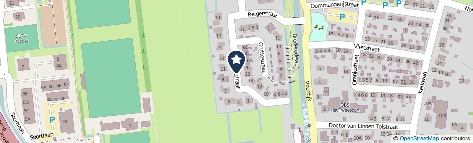 Kaartweergave Kievitstraat in Schelluinen