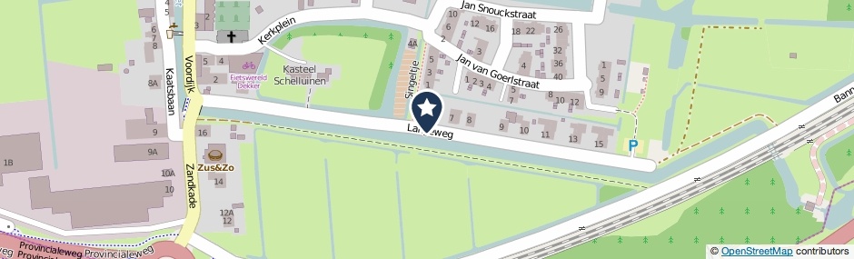 Kaartweergave Langeweg in Schelluinen