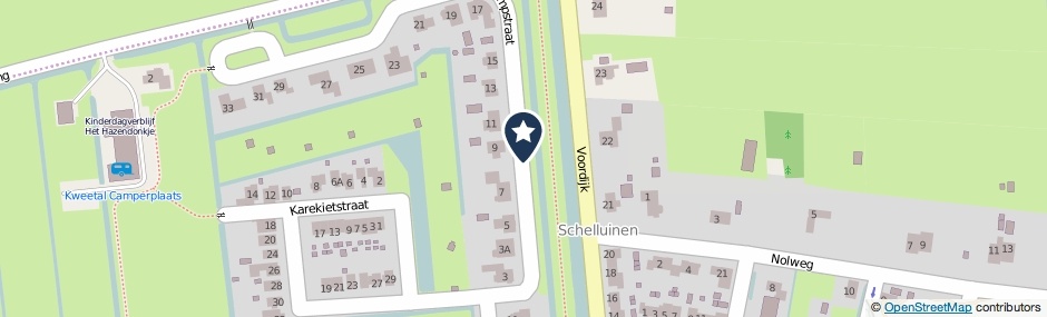 Kaartweergave Roerdompstraat in Schelluinen