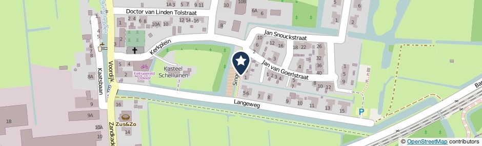 Kaartweergave Singeltje in Schelluinen