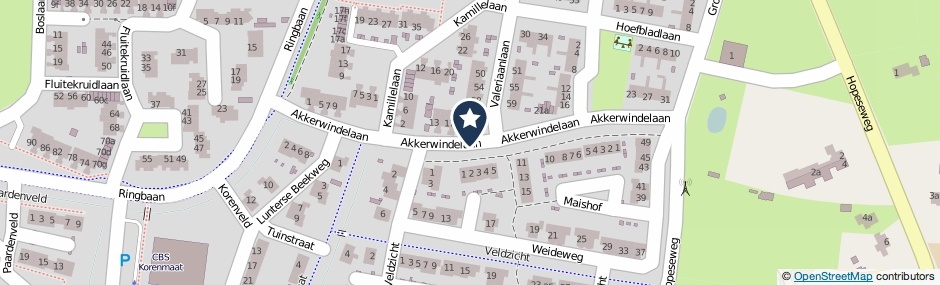 Kaartweergave Akkerwindelaan in Scherpenzeel (Gelderland)