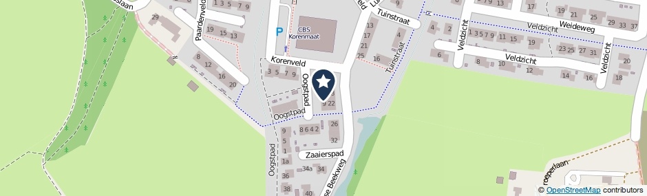 Kaartweergave Oogstpad 7 in Scherpenzeel (Gelderland)