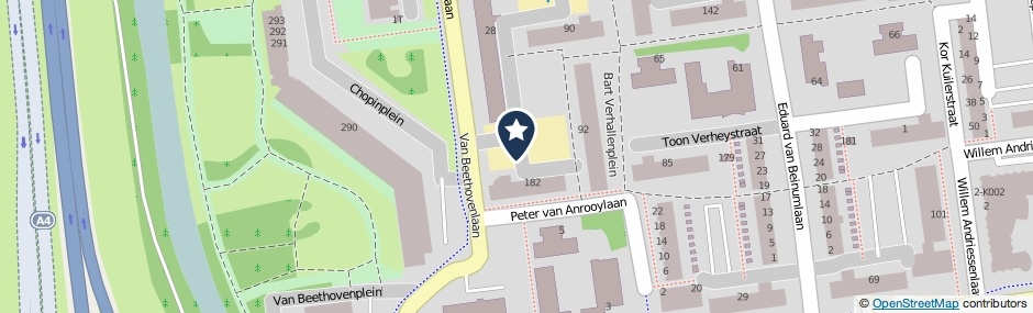 Kaartweergave Bart Verhallenplein in Schiedam