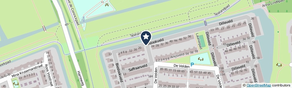 Kaartweergave Bieslookveld in Schiedam