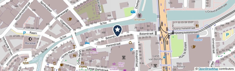 Kaartweergave Boterstraat in Schiedam