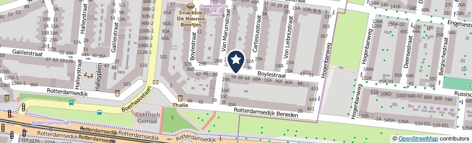 Kaartweergave Boylestraat in Schiedam