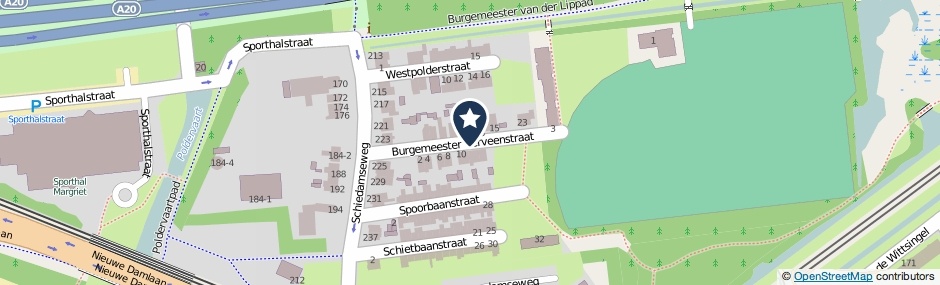 Kaartweergave Burgemeester Verveenstraat in Schiedam