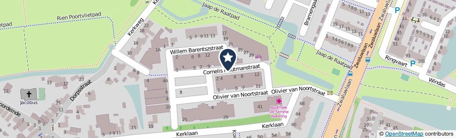 Kaartweergave Cornelis Houtmanstraat in Schiedam