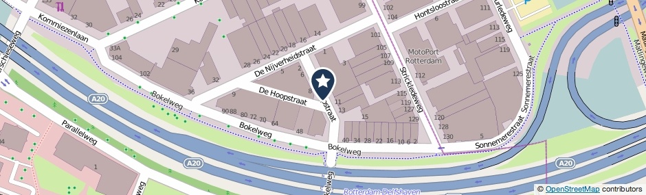 Kaartweergave De Hoopstraat in Schiedam