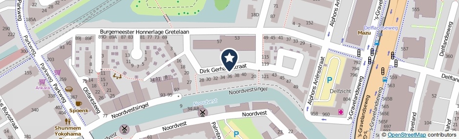 Kaartweergave Dirk Gerhardtstraat in Schiedam