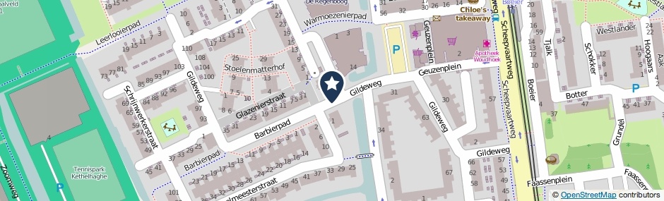 Kaartweergave Gildeweg in Schiedam