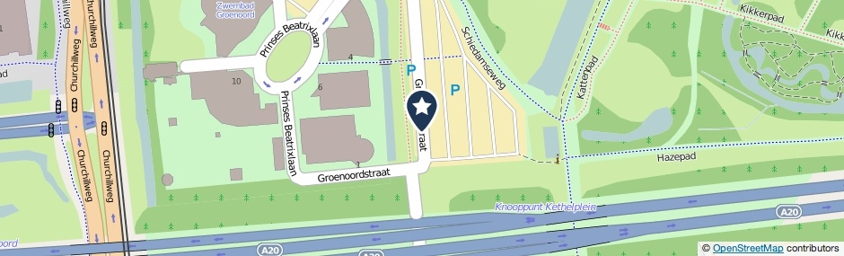 Kaartweergave Groenoordstraat in Schiedam