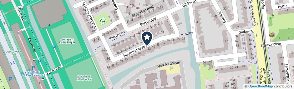 Kaartweergave Heelmeesterstraat in Schiedam