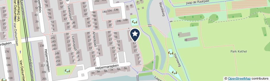 Kaartweergave Hermuspad in Schiedam