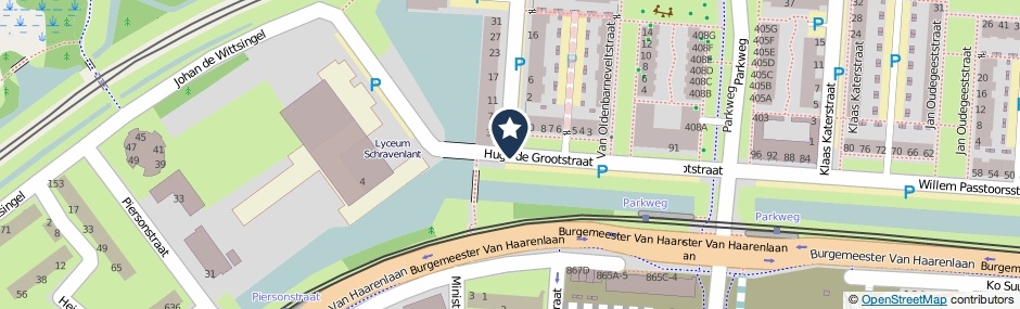 Kaartweergave Hugo De Grootstraat in Schiedam