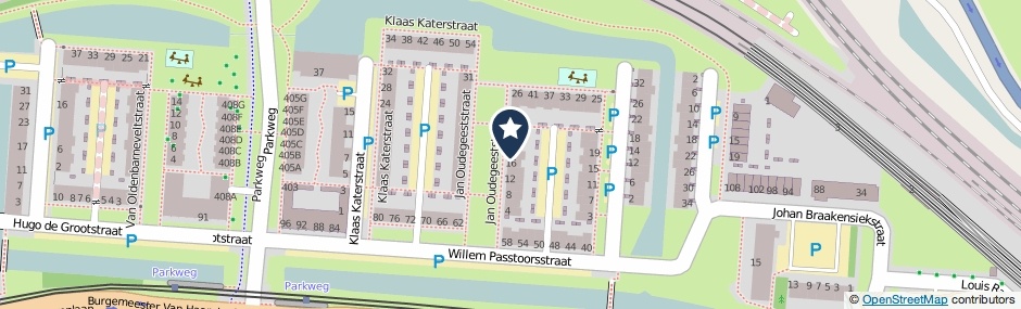 Kaartweergave Jan Oudegeeststraat 18 in Schiedam