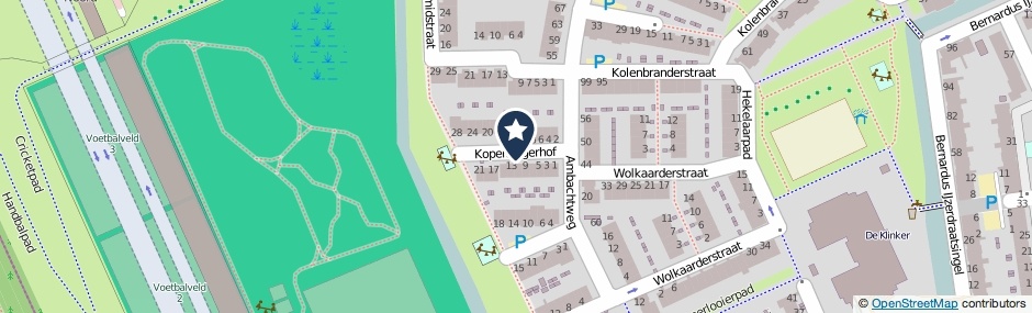 Kaartweergave Koperslagerhof in Schiedam