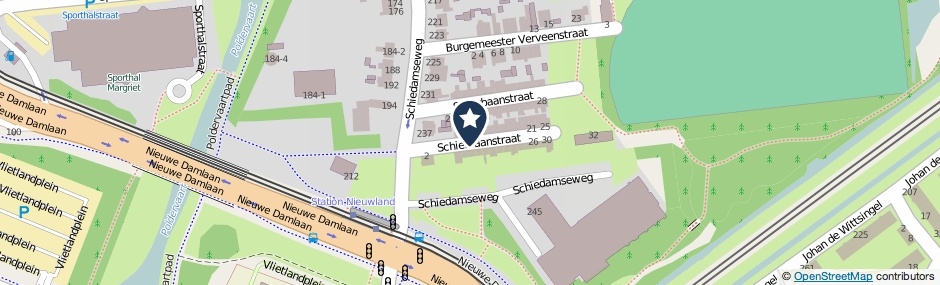 Kaartweergave Schietbaanstraat in Schiedam