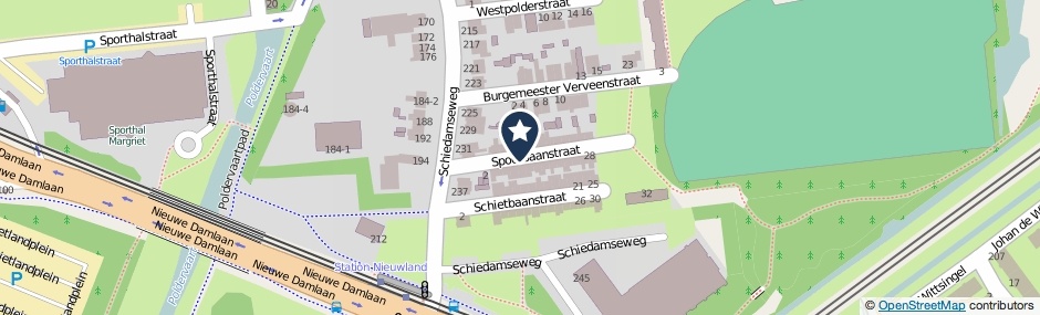 Kaartweergave Spoorbaanstraat in Schiedam