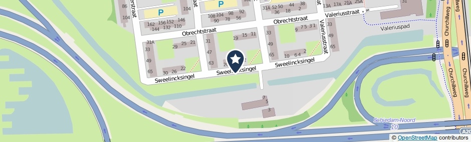 Kaartweergave Sweelincksingel in Schiedam