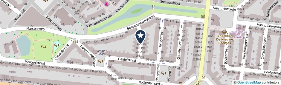 Kaartweergave Van Musschenbroekstraat in Schiedam