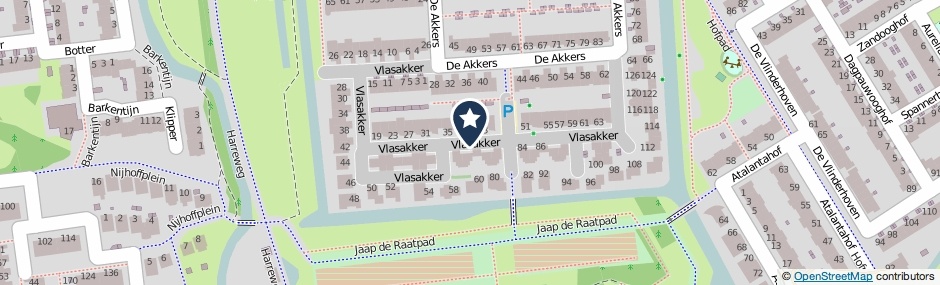 Kaartweergave Vlasakker in Schiedam