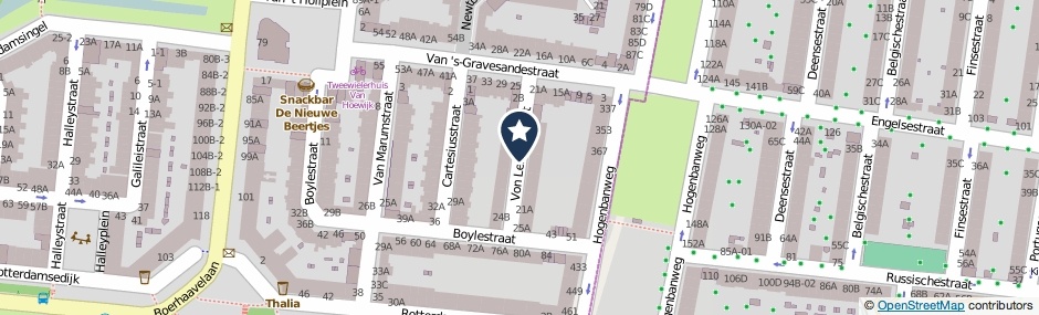 Kaartweergave Von Leibnizstraat in Schiedam
