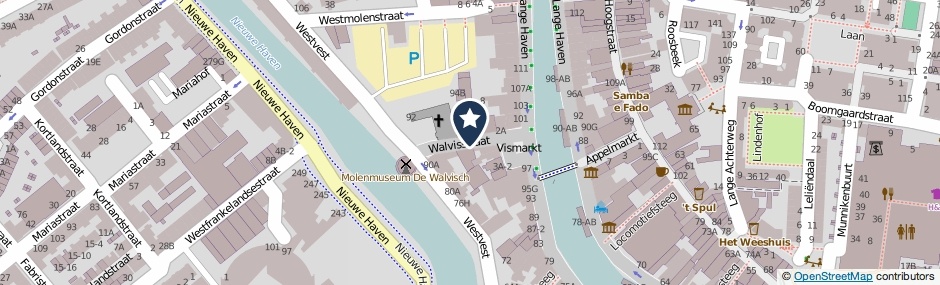 Kaartweergave Walvisstraat in Schiedam