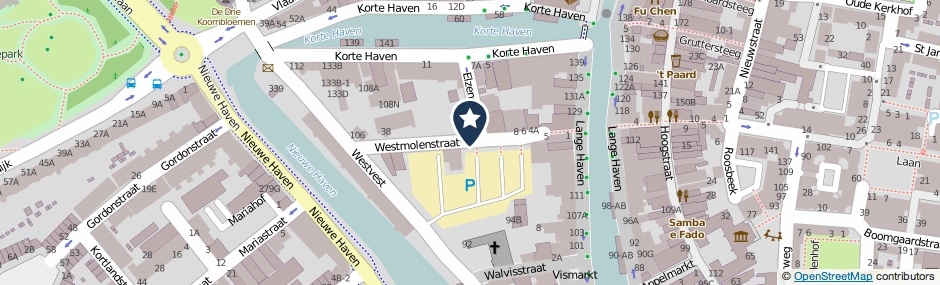Kaartweergave Westmolenstraat in Schiedam