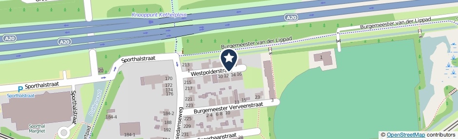 Kaartweergave Westpolderstraat in Schiedam