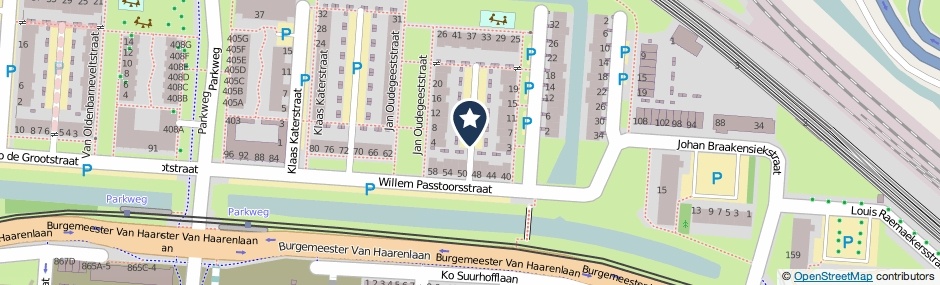 Kaartweergave Willem Passtoorsstraat in Schiedam