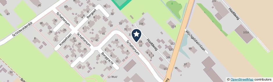 Kaartweergave Schattersum 21 in Schildwolde