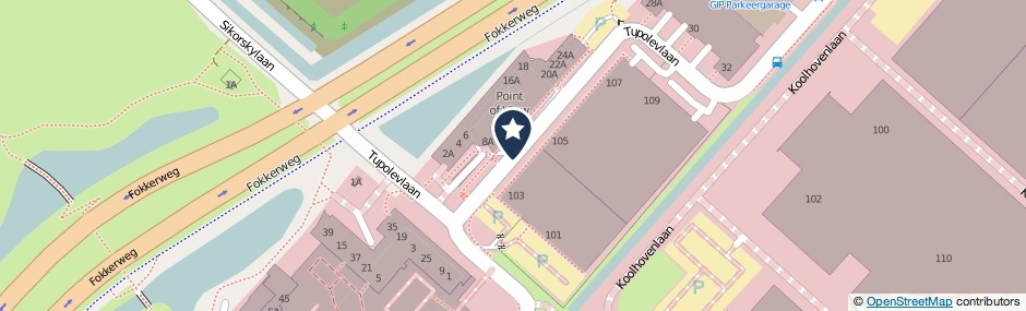 Kaartweergave Tupolevlaan in Schiphol-Rijk