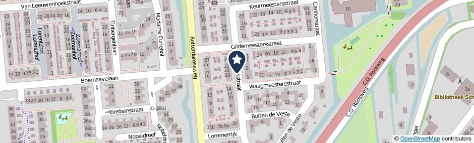 Kaartweergave Ambachtsstraat in Schoonhoven