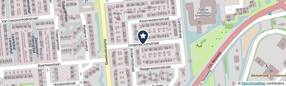 Kaartweergave Gildemeestersstraat in Schoonhoven