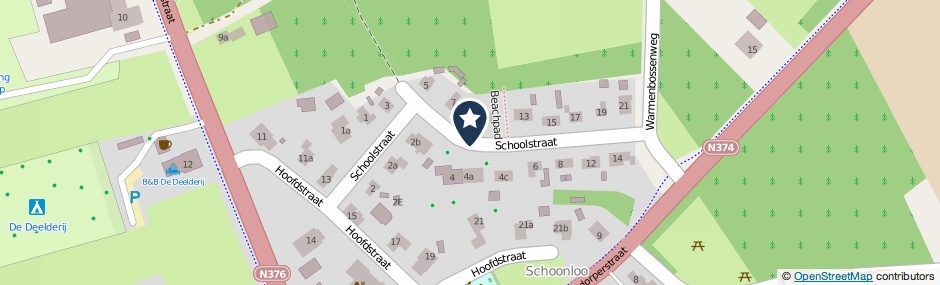 Kaartweergave Schoolstraat in Schoonloo