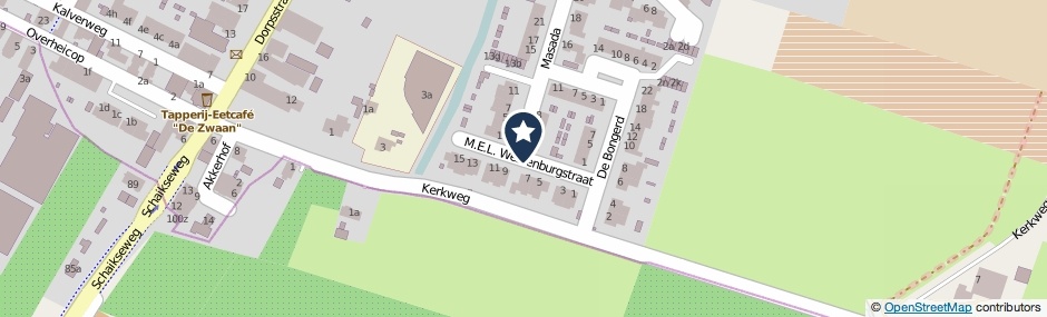 Kaartweergave M.E.L. Westenburgstraat in Schoonrewoerd