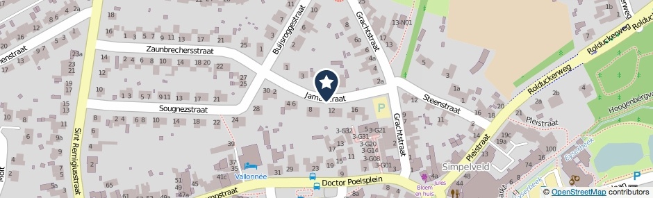 Kaartweergave Jamarstraat in Simpelveld