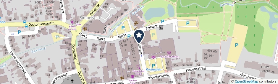 Kaartweergave Marktstraat in Simpelveld