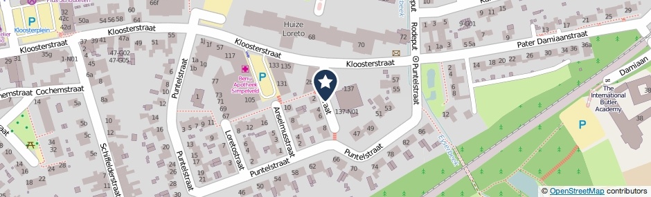 Kaartweergave Plaarstraat in Simpelveld