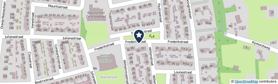 Kaartweergave Frederikstraat in Sint-Oedenrode