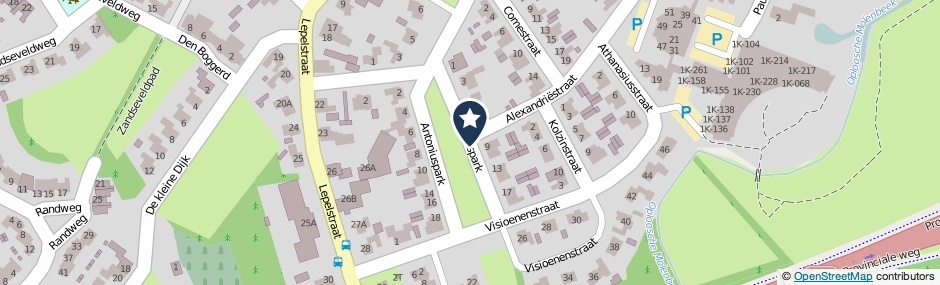 Kaartweergave Antoniuspark in Sint Anthonis