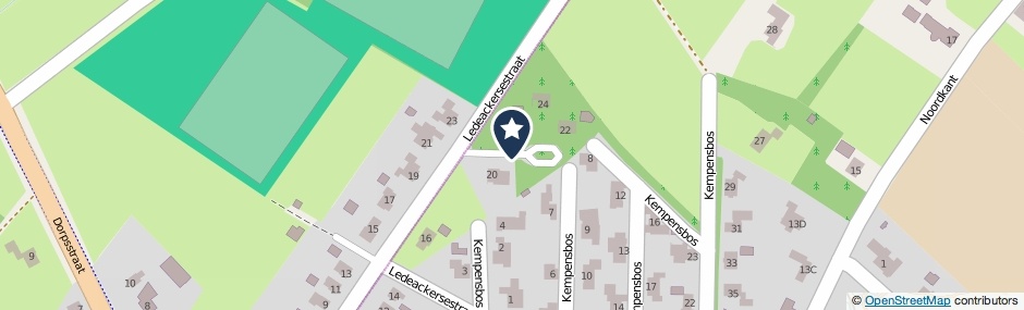 Kaartweergave Ledeackersestraat in Sint Anthonis